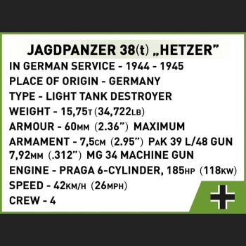 Jagdpanzer 38(t) Hetzer 555 Kl.Czołg